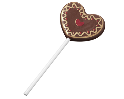 Lizak z czekolady w kształcie serca Wedel