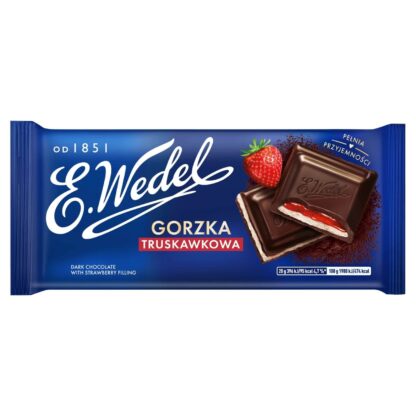 Czekolada Gorzka z nadzieniem truskawkowym 100 g