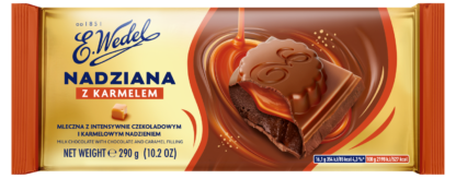 Czekolada Nadziana Mleczna z intensywnie czekoladowo-karmelowym nadzieniem 290 g