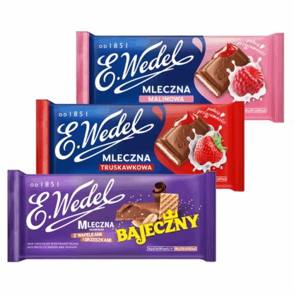 E.Wedel Czekolada mleczna z nadzieniem - mix 3 smaków