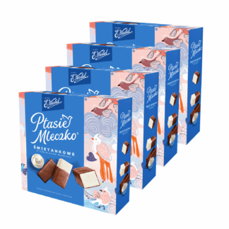 4x Ptasie Mleczko® Śmietankowe E.Wedel - pianka w czekoladzie mlecznej