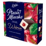 Ptasie Mleczko waniliowe z galaretką wiśnia w czekoladzie deserowej 340 g