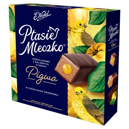 Ptasie Mleczko® z galaretką o smaku pigwa w czekoladzie deserowej 340 g