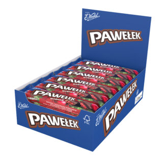Baton Pawełek Wiśnia E.Wedel w gorzkiej czekoladzie (zestaw 24 sztuki)