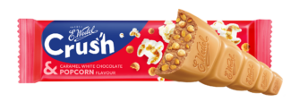 E. Wedel Crush Baton z czekolady białej karmelowej z prażoną soloną kukurydzą i chrupkami 25 g