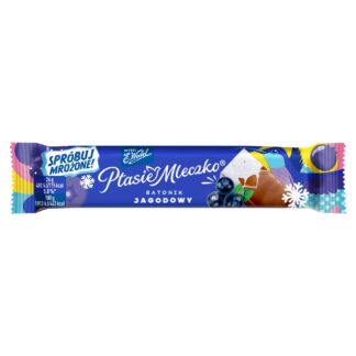 Batonik Ptasie Mleczko- pianka o smaku jagodowym w czekoladzie mlecznej E.Wedel 26g
