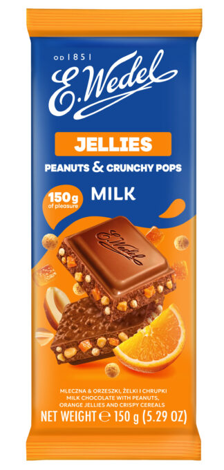 Czekolada mleczna & orzeszki żelki i chrupki E.Wedel 150 g